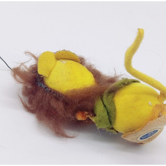 Vintage Christmas Ornament Mid Century MCM Top Flocked Felt Lion Japan 50s? 60s? - Picture 9 of 10